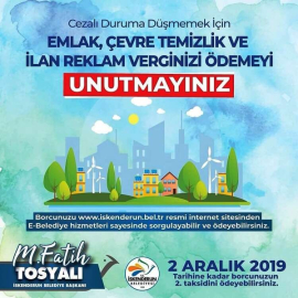 Emlak Ve Çevre Temizlik Vergisinde Son Gün 2 Aralık