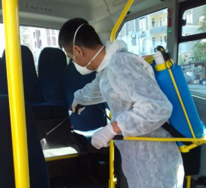 Toplu Taşıma Araçlarında Dezenfekte Çalışmaları Devam Ediyor 