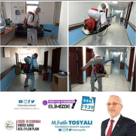 Başkan Tosyalı:Hastanelerimizi Periyodik Dezenfekte Ediyoruz