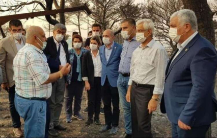 CHP Heyeti Hatay'daki Yangında Zarar Gören Alanları İnceledi