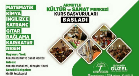 Armutlu Gençlik Kültür ve Sanat Merkezi Yeni Kursiyerlerini Bekliyor