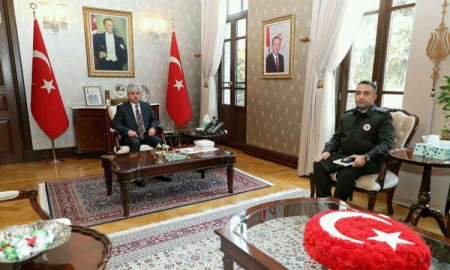 Vali Doğan, Yüzbaşı Şenlik’i Makamında Kabul Etti
