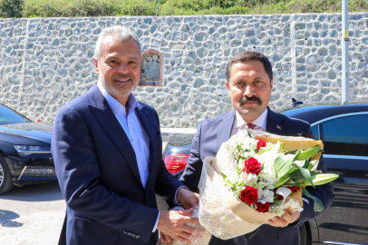 HBB BAŞKANI MEHMET ÖNTÜRK, HATAY VALİSİ MUSTAFA MASATLI'YI AĞIRLADI