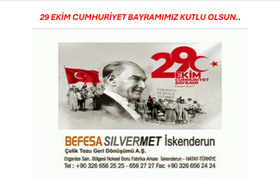 BEFESA'DAN 29 EKİM CUMHURİYET BAYRAMI MESAJI