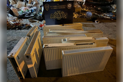 Çalınan 15 adet kalorifer peteği hurdacıda ele geçirildi.