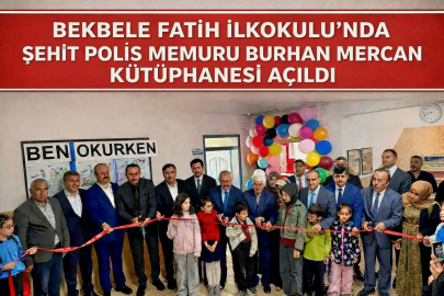 Bekbele Fatih İlkokulu’nda Şehit Polis Memuru Burhan Mercan Kütüphanesi Açıldı