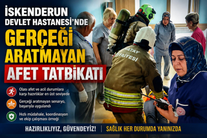 İSKENDERUN DEVLET HASTANESİ’NDE GERÇEĞİ ARATMAYAN AFET TATBİKATI