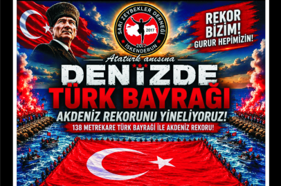 Arsuz Karaağaç’ta Görsel Şölen: 138 Metrekarelik Türk Bayrağı ile Rekor Denemesi!