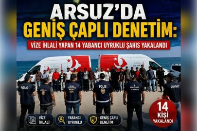 ARSUZ’DA GENİŞ ÇAPLI DENETİM: VİZE İHLALİ YAPAN 14 YABANCI UYRUKLU ŞAHIS YAKALANDI